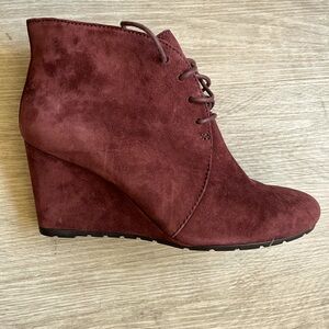 Burgundy booties